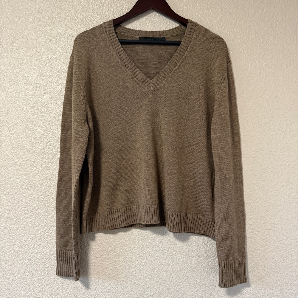 NWOT Jenni Kayne Simone V-Neck Sweater S Cotton Merino Oversized Neutrals Summer - Picture 3 of 8
